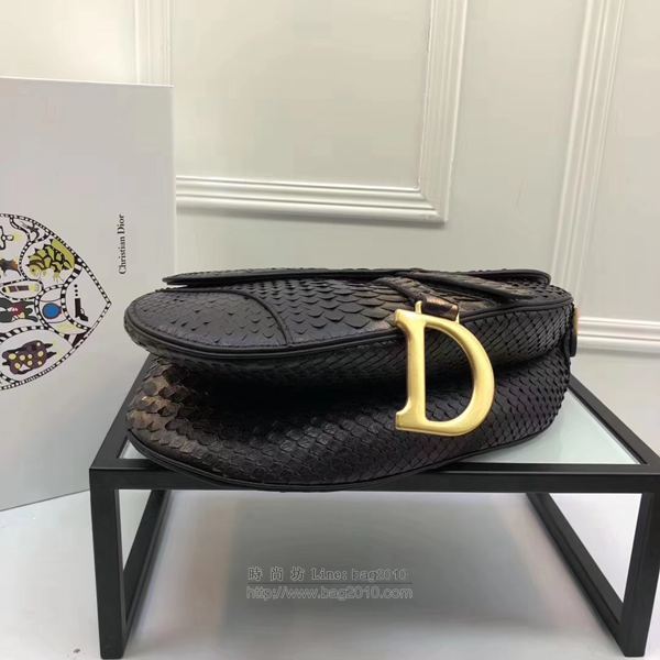 Dior包 Dior saddle頂級蟒蛇皮系列 迪奧馬鞍包 Dior斜挎小包 大號M9001  Dyd1008